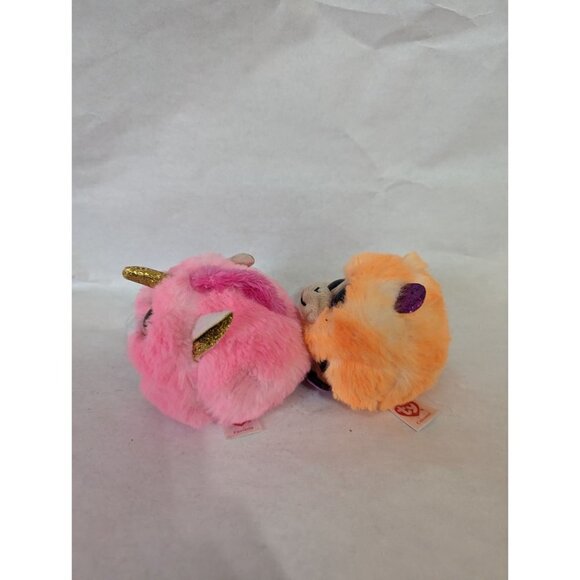 TY Puffies Coconut the Monkey and Fantasia pink Unicorn 4" - Picture 4 of 10
